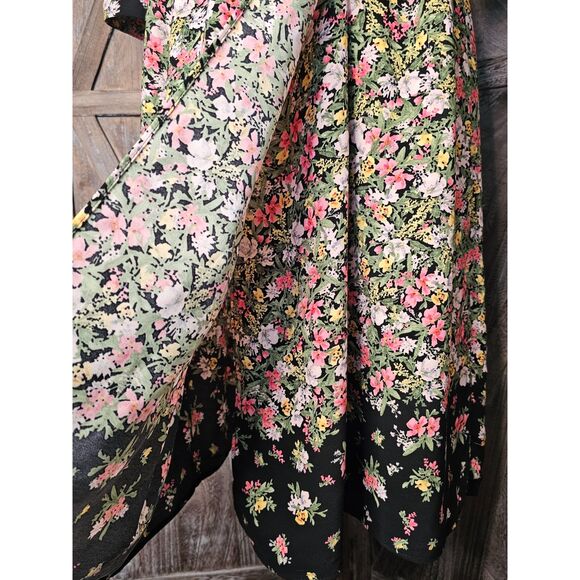 Zara Basic Midi Floral 3/4 Sleeve Wrap Dress Large - Picture 11 of 14